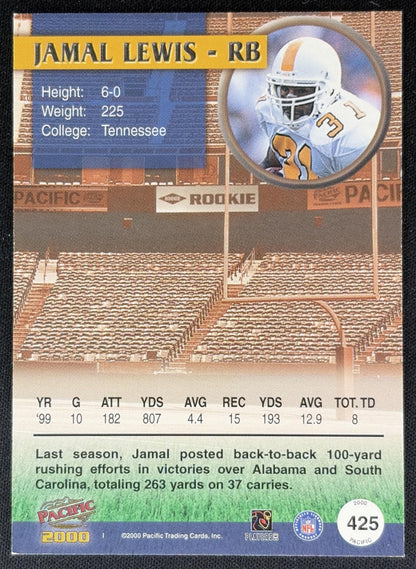 Jamal Lewis 2000 Pacific Draft Picks /999 Volunteers back