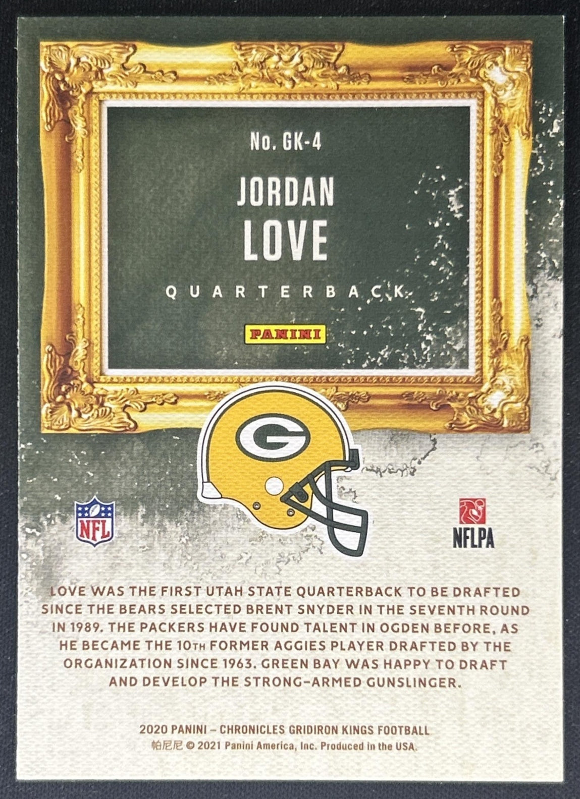 Jordan Love 2020 Panini Chronicles Gridiron Kings Packers back