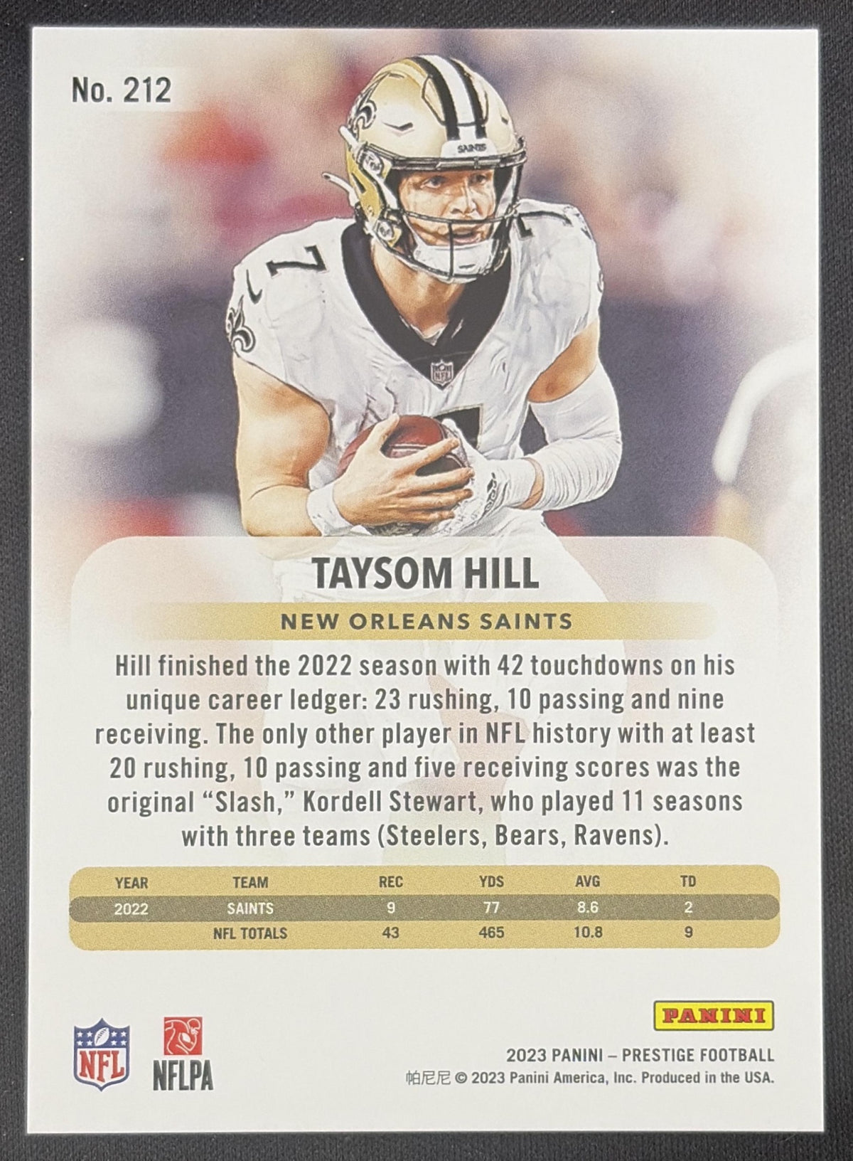 Taysom Hill 2023 Panini Prestige Xtra Points Premium Red /399 Saints