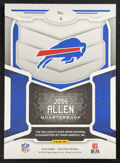 Josh Allen 2018 Panini Certified New Generation Jerseys Mirror Blue /50 Bills Sports Trading Card
