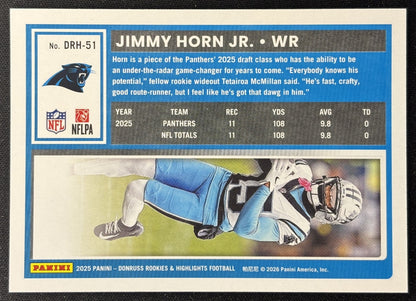Jimmy Horn Jr 2025 Panini Donruss Rookies & Highlights Panthers Sports Trading Cards