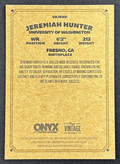 Jeremiah Hunter 2024 Onyx Vintage Collection Auto #1
