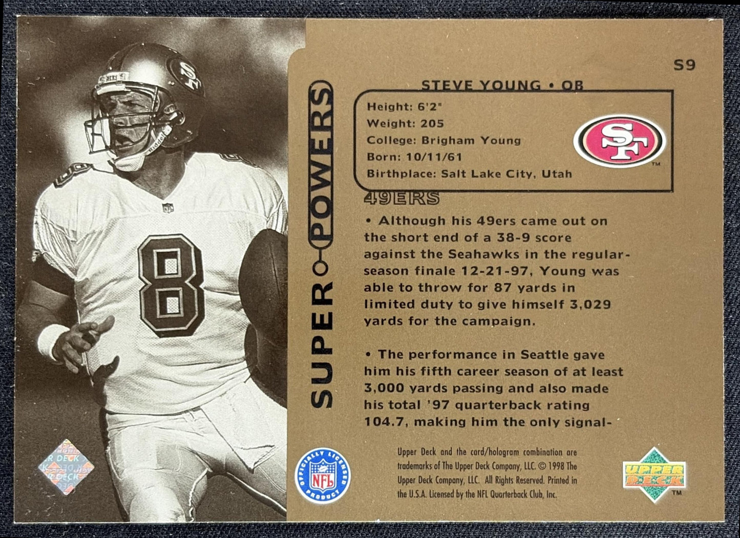 Steve Young 1998 Upper Deck Super Powers 49ers