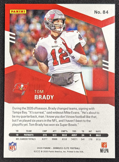 Tom Brady 2020 Panini Donruss Elite Aspirations /88 Buccaneers - back