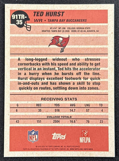 Ted Hurst 2026 Topps Flagship 1991 Rookie Buccaneers