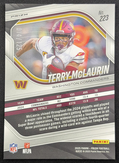 Terry McLaurin 2025 Panini Prizm No Huddle Blue /125 Commanders Washington Commanders