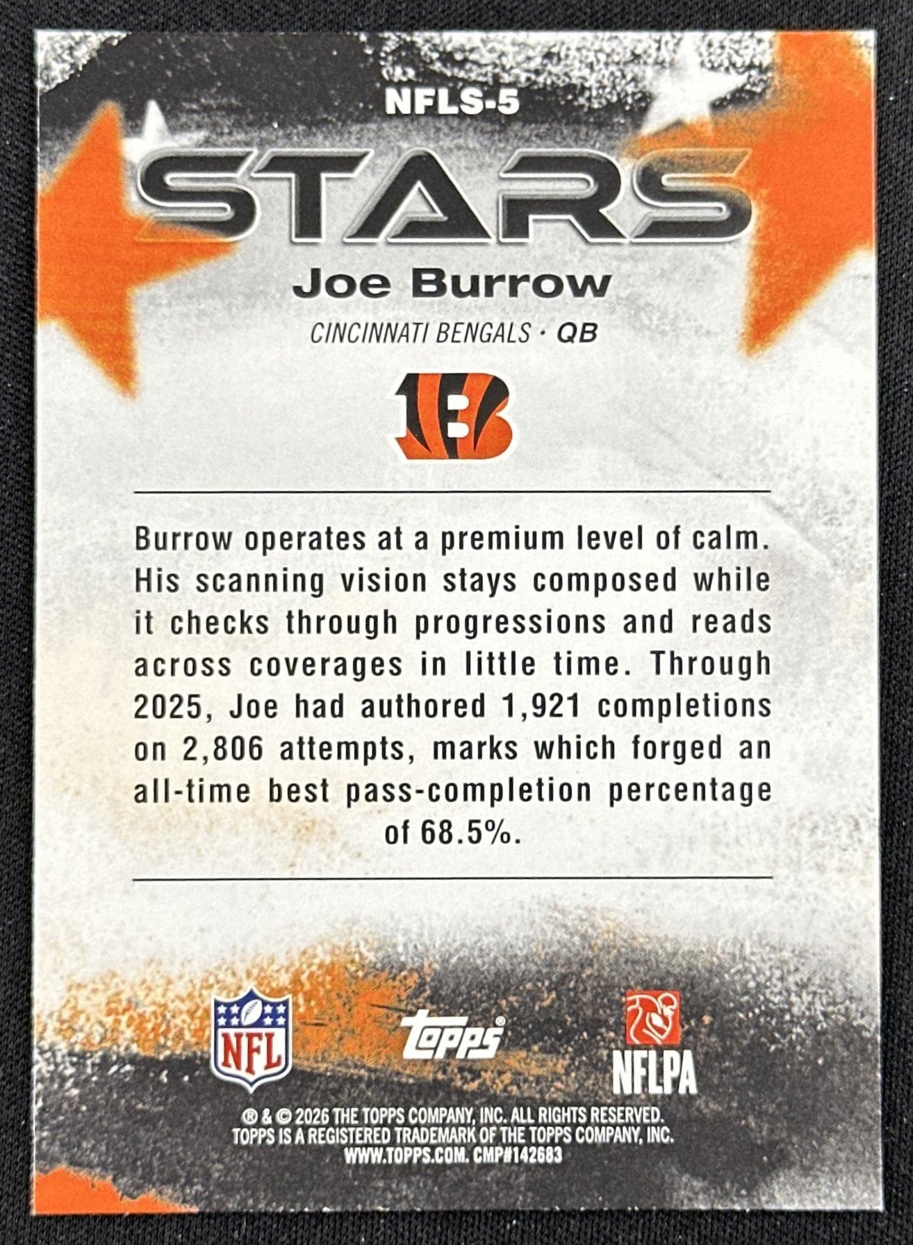 Joe Burrow 2026 Topps Flagship NFL Stars Bengals