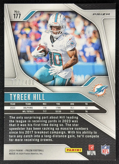 Tyreek Hill 2024 Panini Prizm Pandora /400 Dolphins back