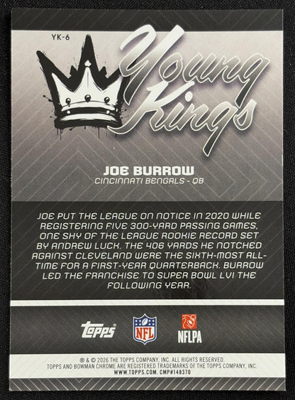 Joe Burrow 2026 Bowman Young Kings Chrome Bengals - Back