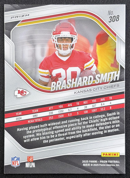 Brashard Smith 2025 Panini Prizm Lazer Chiefs