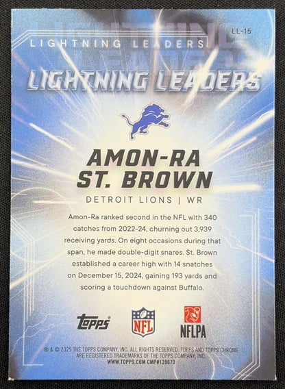 Amon-Ra St. Brown 2025 Topps Chrome Lightning Leaders Lions