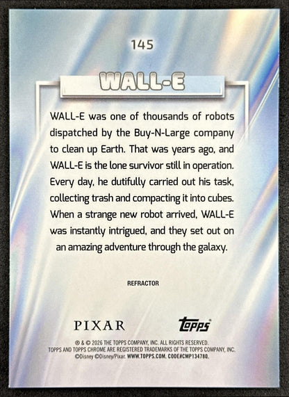 WALL-E 2026 Topps Chrome Disney Refractor Back