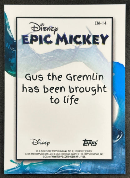 Gus the Gremlin 2026 Topps Disney Neon Epic Mickey Entertainment Cards