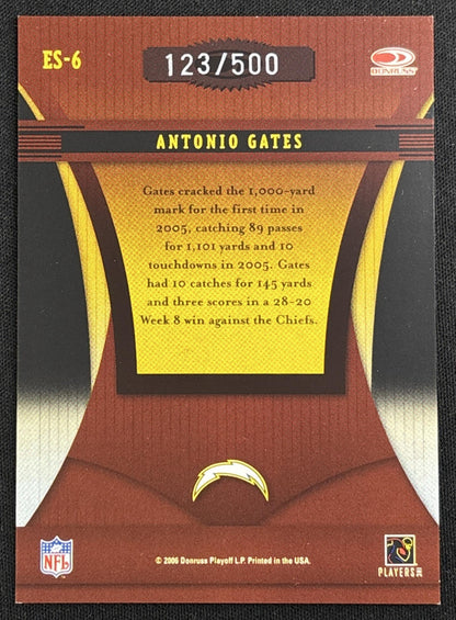 Antonio Gates 2006 Donruss Elite Series Black /500 Chargers