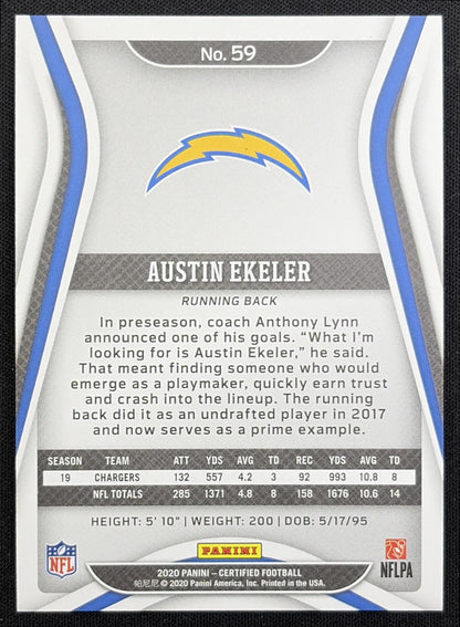 Austin Ekeler 2020 Panini Certified Mirror Orange /199 Chargers