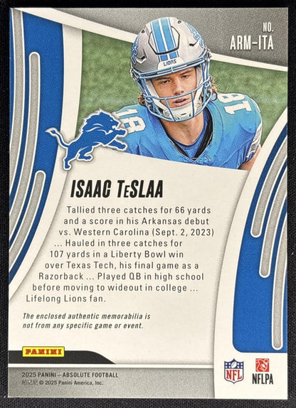 Isaac TeSlaa 2025 Panini Absolute Rookie Materials Lions Sports Trading Cards