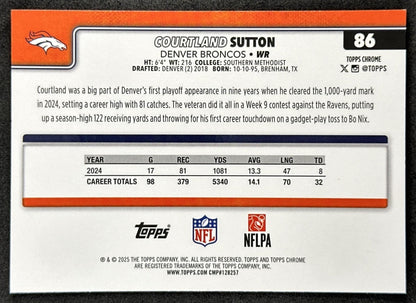 Courtland Sutton 2025 Topps Chrome Sapphire Broncos