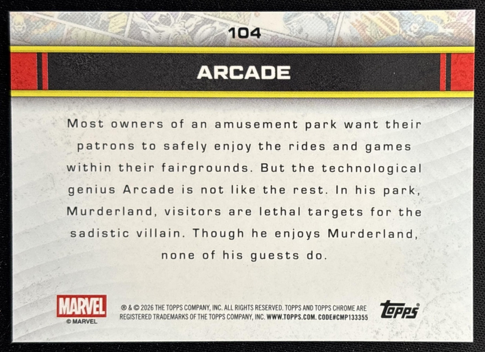 Arcade 2026 Topps Chrome Marvel Comics