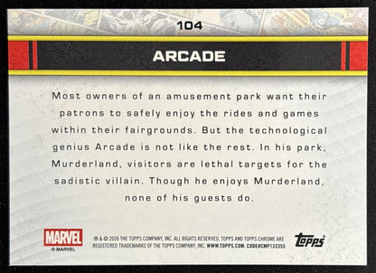 Arcade 2026 Topps Chrome Marvel Comics