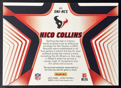 Nico Collins 2025 Panini Score Stars of the NFL Jersey Texans Sports Trading Cards