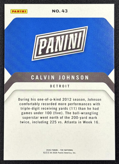 Calvin Johnson 2026 Panini NSCC Silver Pack Foil