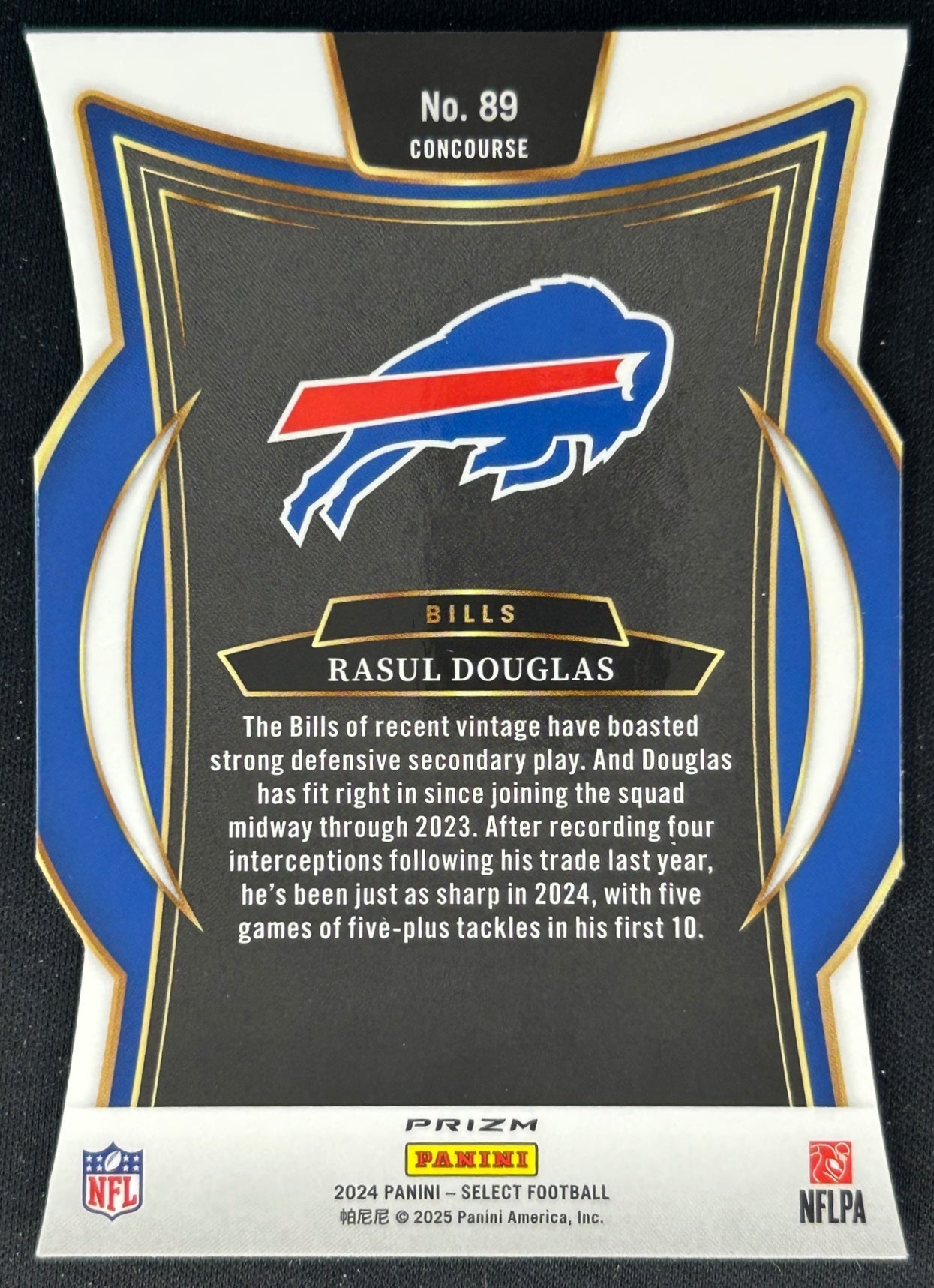 Rasul Douglas 2024 Panini Select Concourse Silver Prizm Die-Cut Bills Sports Trading Cards