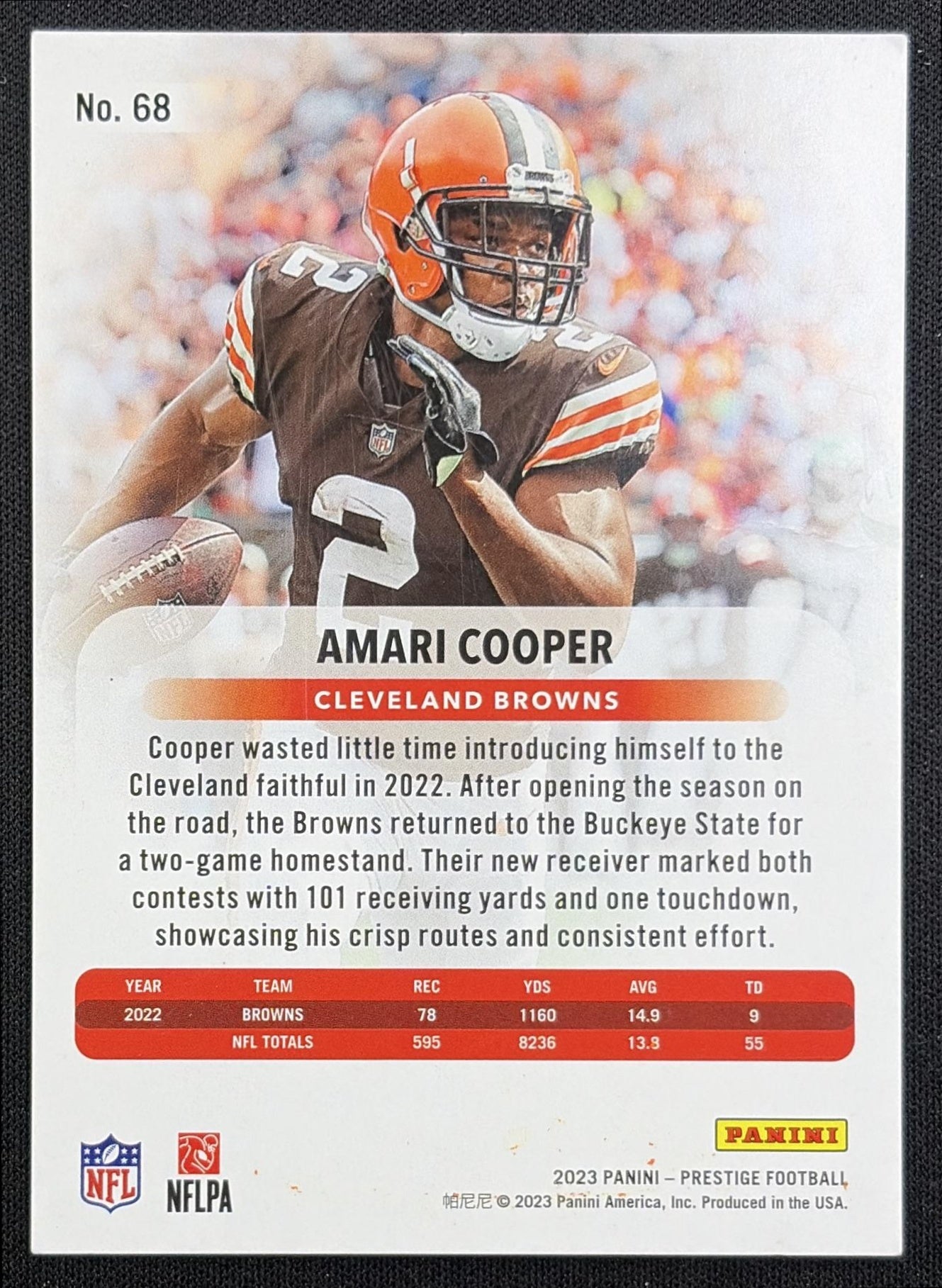 Amari Cooper 2023 Panini Prestige Xtra Points Premium Orange /50 Browns
