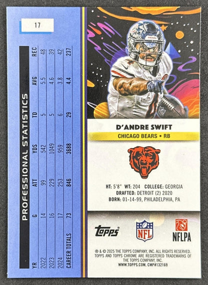 D'Andre Swift 2025 Topps Cosmic Chrome Bears back