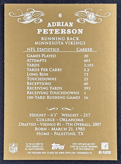 Adrian Peterson 2009 Topps Mayo Vikings