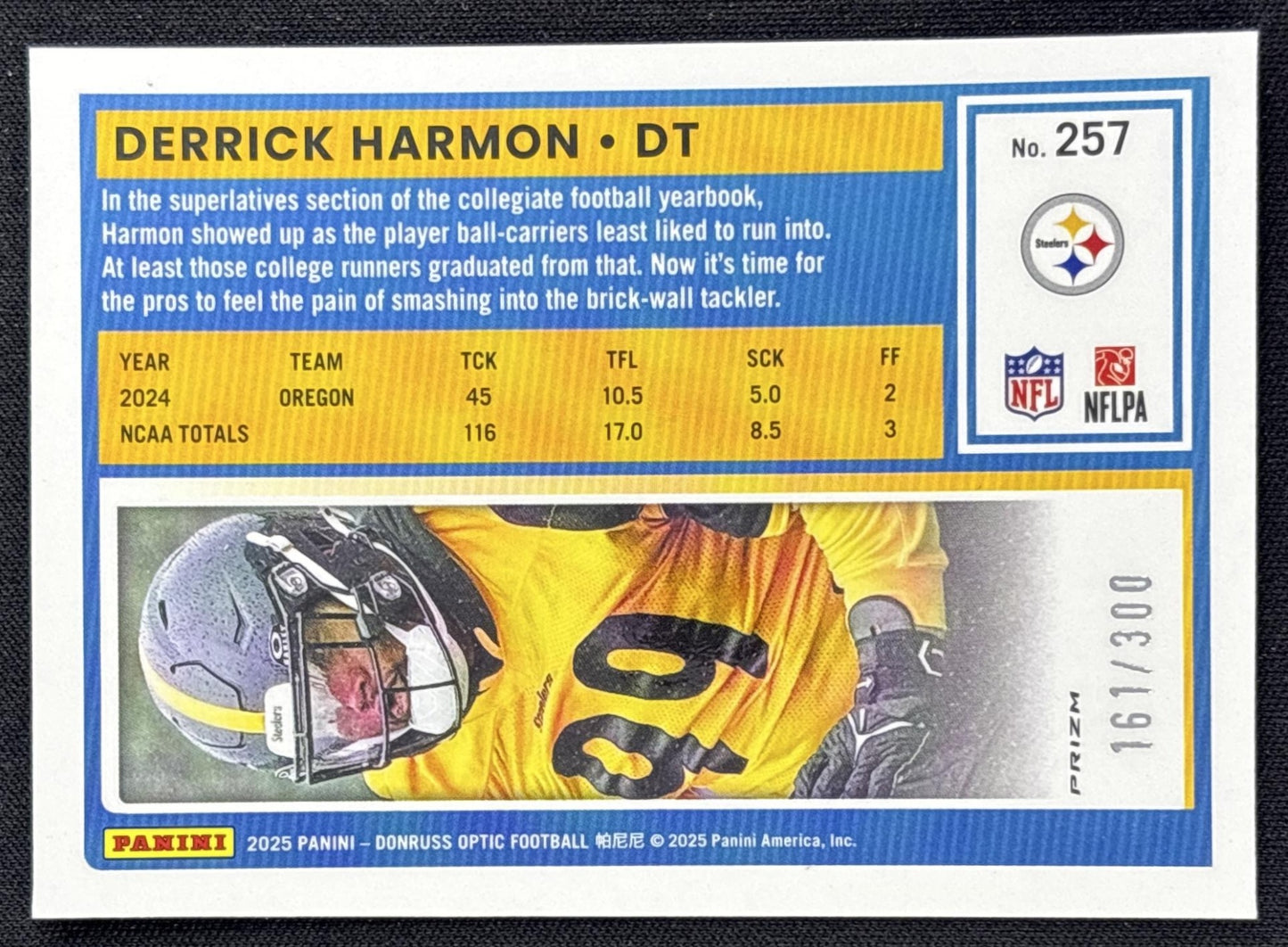 Derrick Harmon 2025 Panini Donruss Optic Rated Rookie Wave Prizm /300 Steelers
