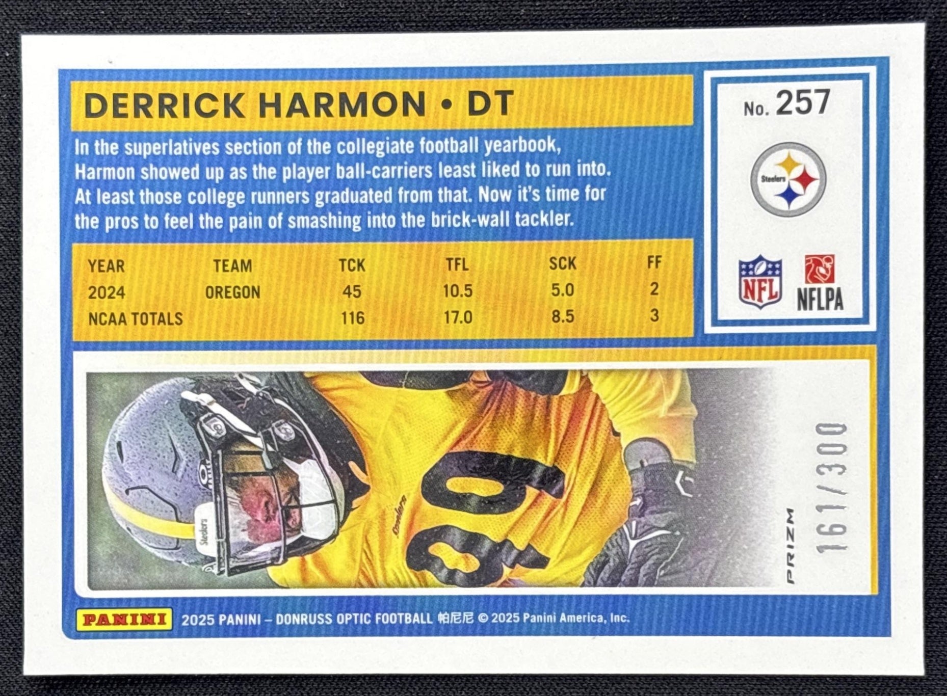Derrick Harmon 2025 Panini Donruss Optic Rated Rookie Wave Prizm /300 Steelers