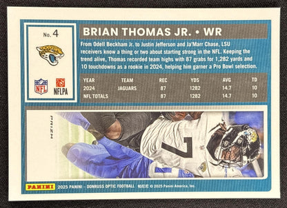 Brian Thomas Jr. 2025 Panini Donruss Optic White Sparkle Prizm Jaguars