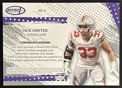 Jack Sawyer 2025 Aspire Auto Steelers back