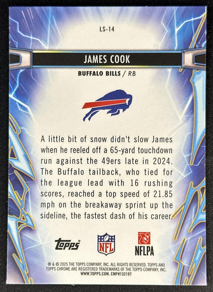 James Cook 2025 Topps Cosmic Chrome Light Speed Bills