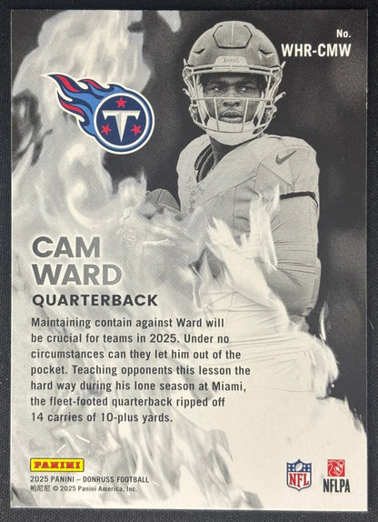 Cam Ward 2025 Donruss White Hot Rookies Titans Sports Trading Cards