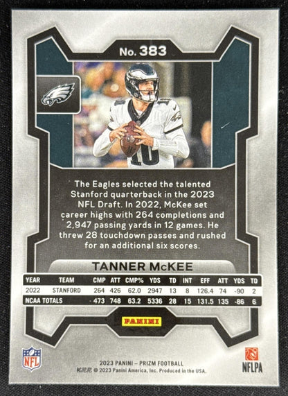Tanner McKee 2023 Panini Prizm Eagles Sports Trading Card