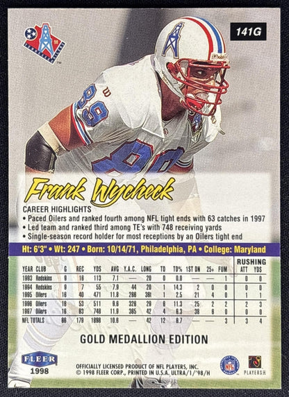 Frank Wycheck 1998 Fleer Ultra Gold Medallion back