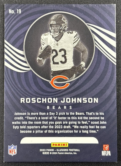 Roschon Johnson 2023 Panini Illusions Blue Trophy Collection /149 Bears
