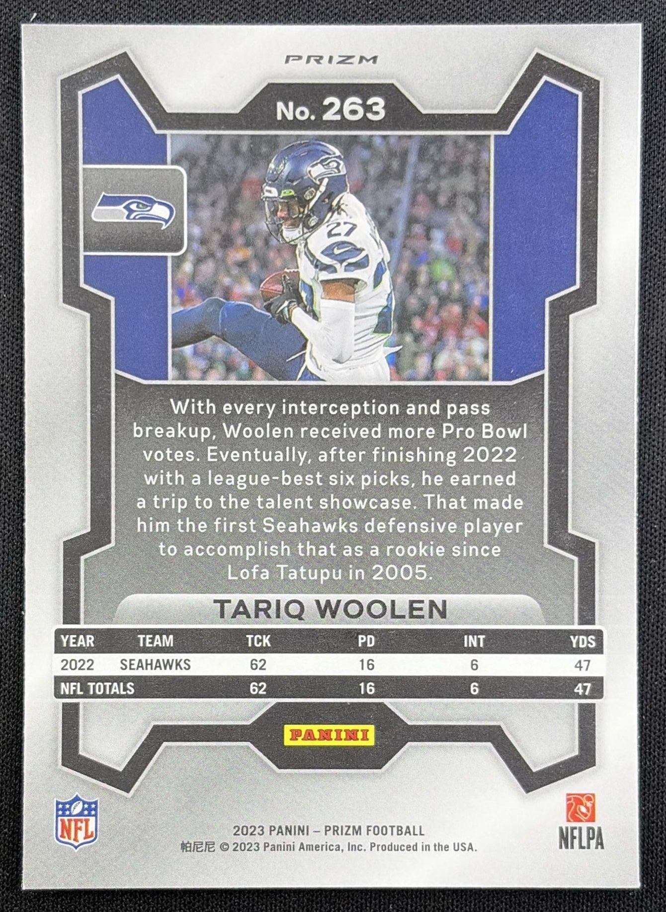 Tariq Woolen 2023 Panini Prizm Green Wave Seahawks