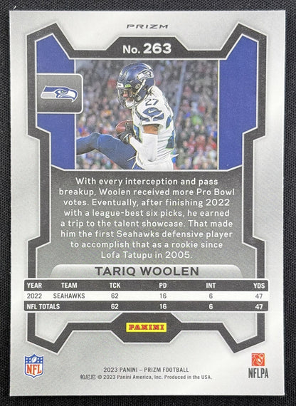 Tariq Woolen 2023 Panini Prizm Green Wave Seahawks