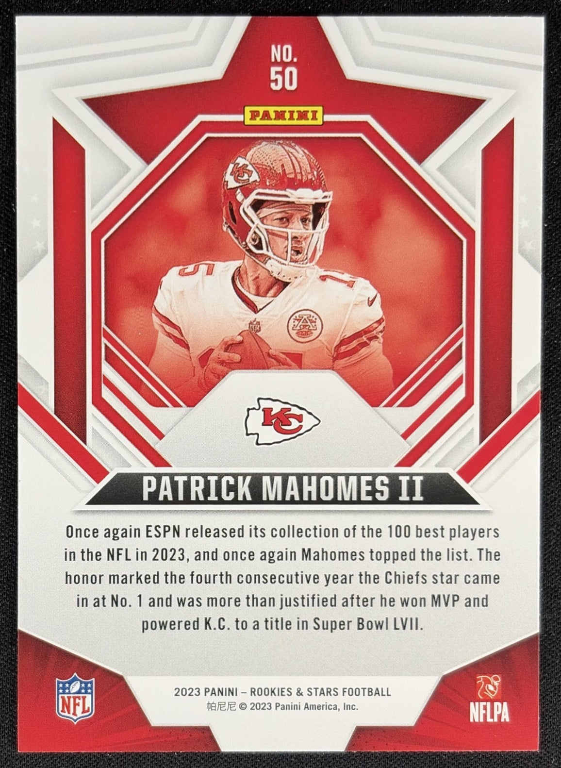 Patrick Mahomes II 2023 Panini Rookies & Stars Chiefs