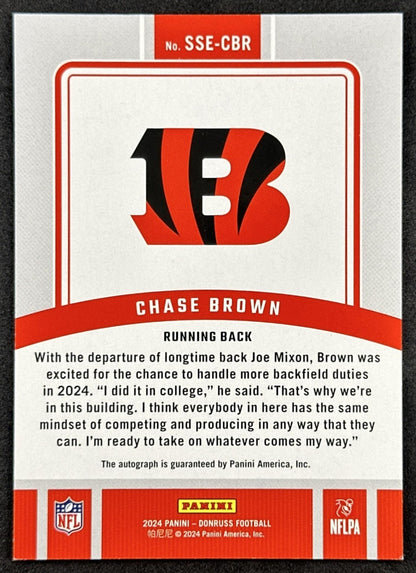 Chase Brown 2024 Panini Donruss Signature Series Auto Bengals Sports Trading Cards