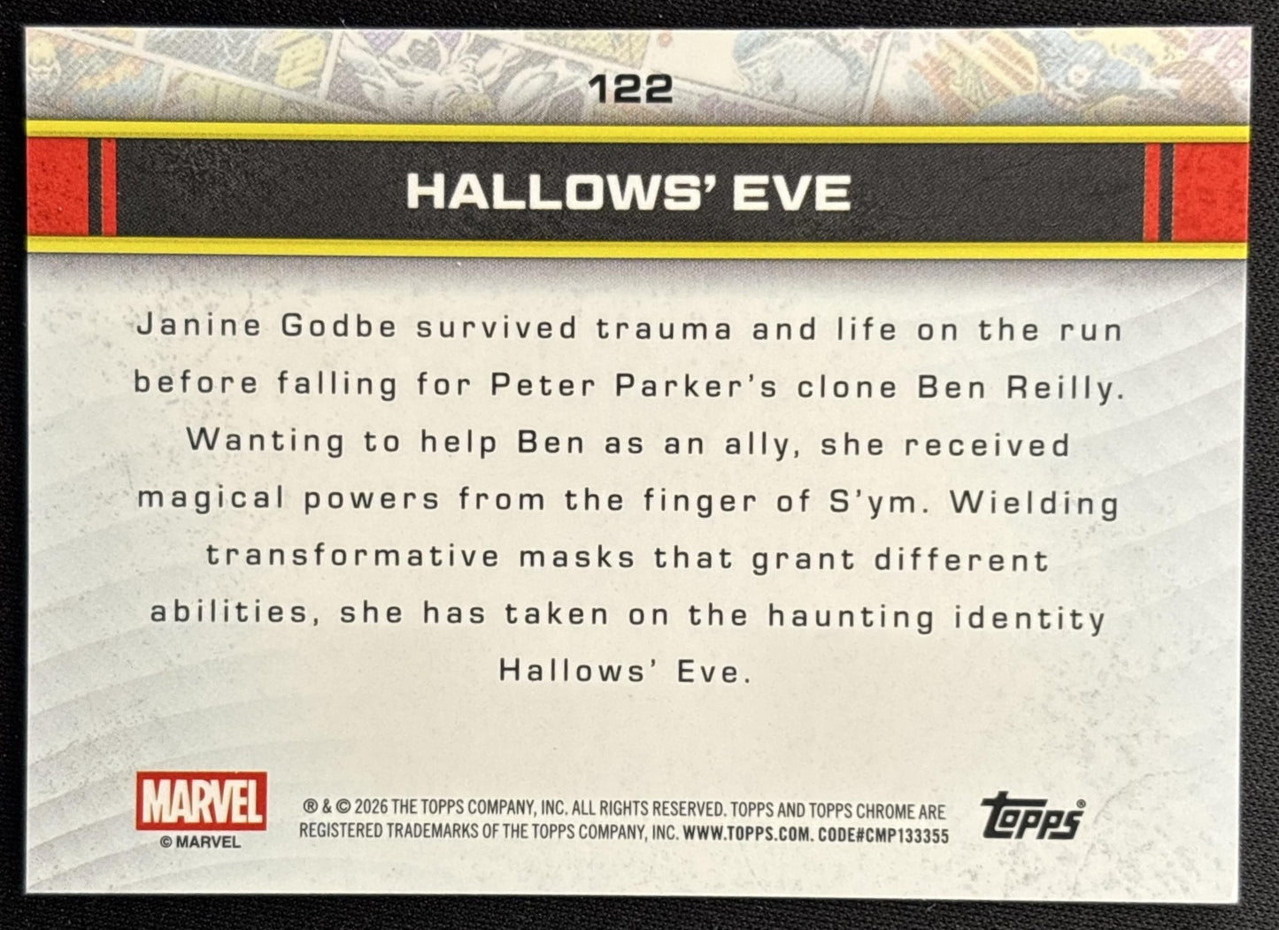 Hallows' Eve 2026 Topps Chrome Marvel Comics RayWave Refractor back