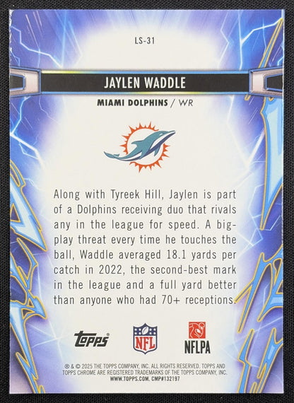 Jaylen Waddle 2025 Topps Cosmic Chrome Light Speed Dolphins Miami Dolphins