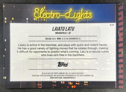 Laiatu Latu 2024 Topps Resurgence Electro-Lights Colts back