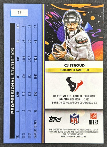CJ Stroud 2025 Topps Cosmic Chrome Texans back