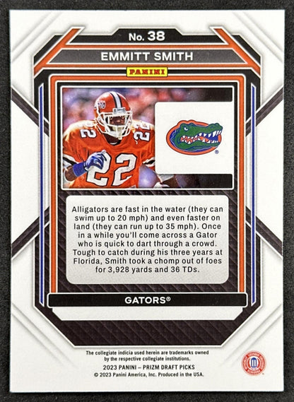 Emmitt Smith 2023 Panini Prizm Draft Picks Gators back sports trading card