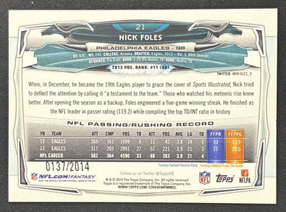 Nick Foles 2014 Topps Gold /2014 Eagles