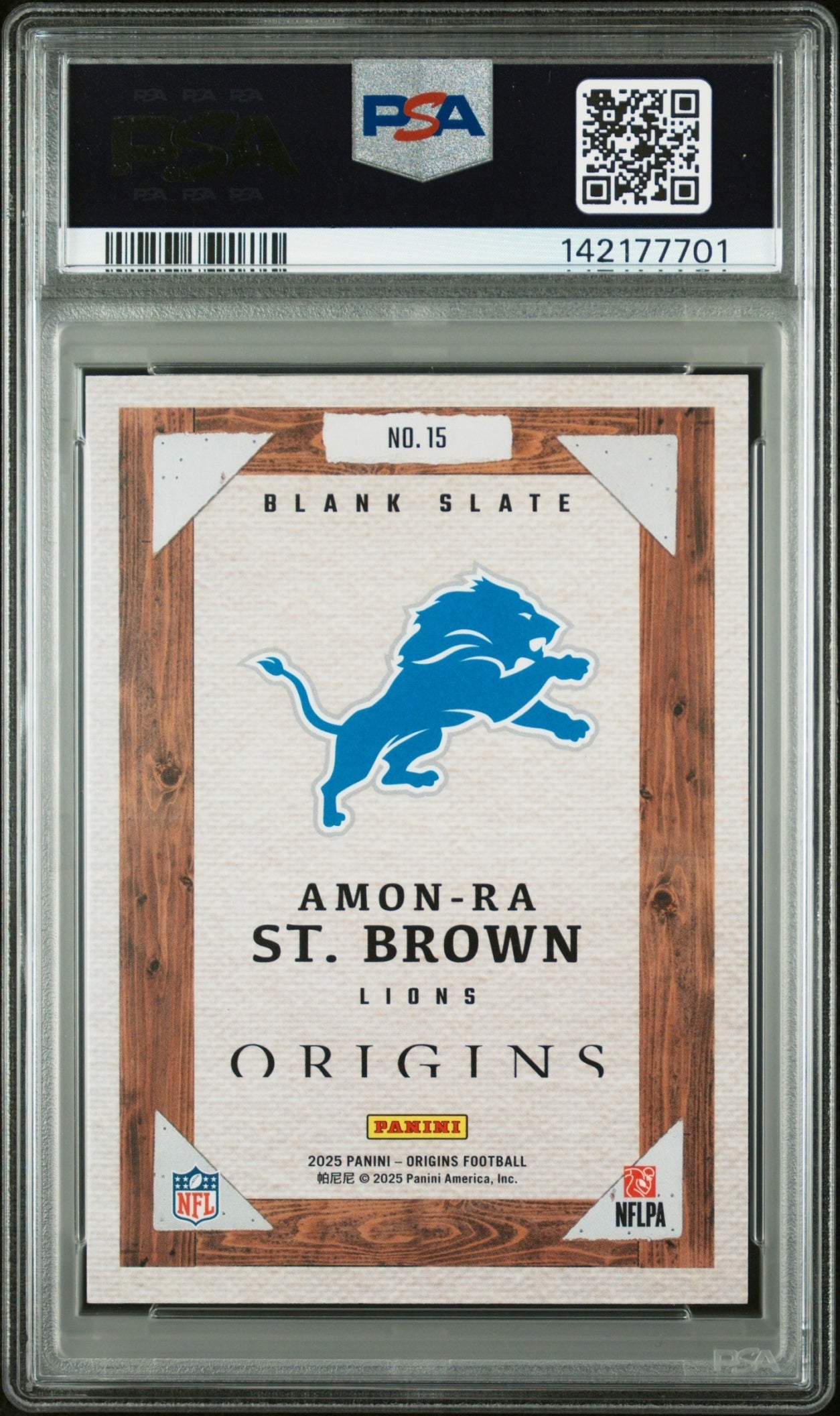 Amon-Ra St. Brown 2025 Panini Origins Blank Slate PSA 10 Lions Sports Trading Cards