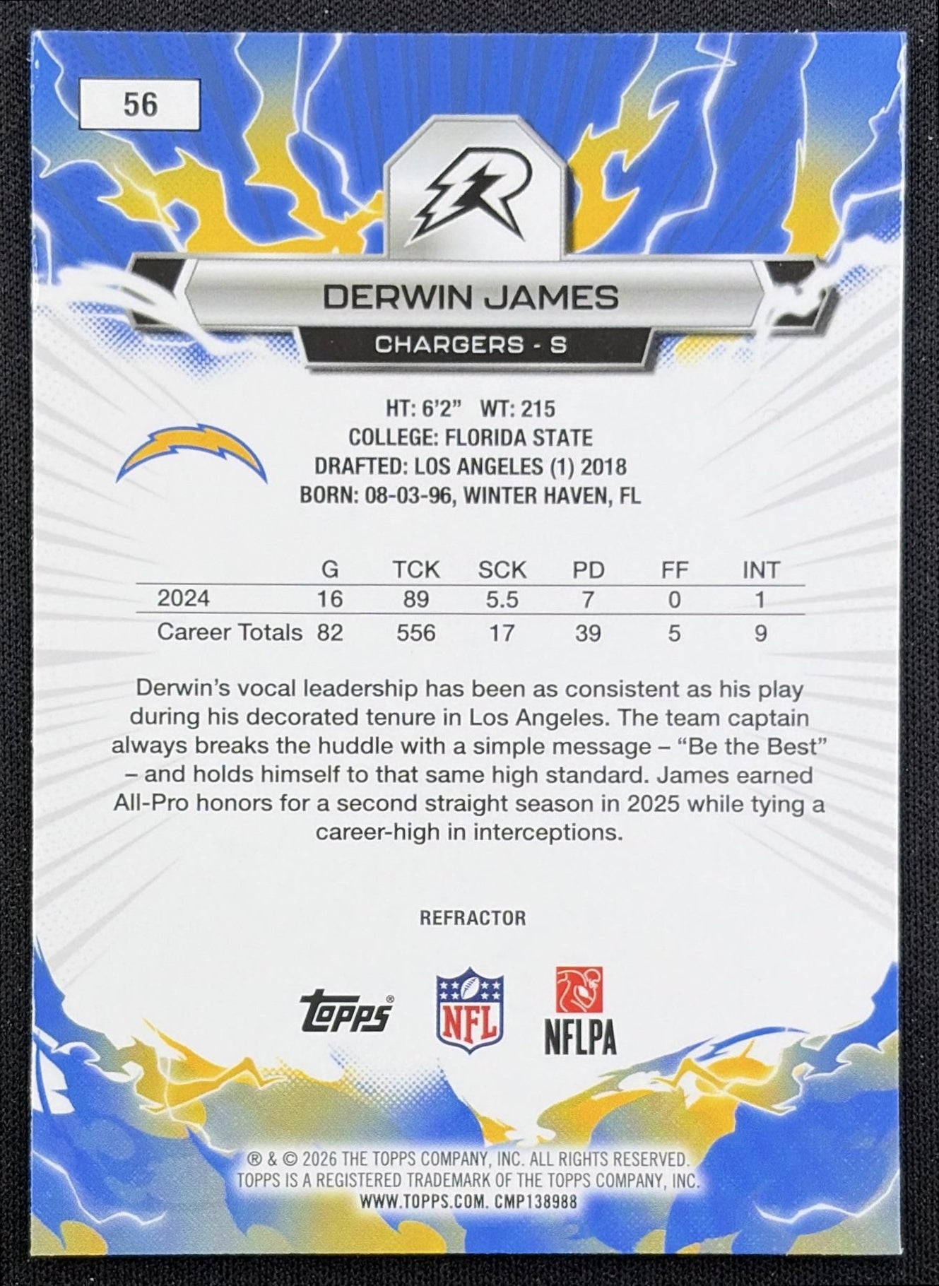 Derwin James 2025 Topps Resurgence Refractor Chargers